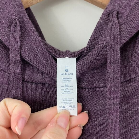 Lululemon All In A Day Hooded Poncho Sweater Black Cherry One Size - Picture 3 of 5